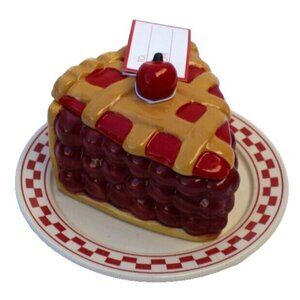 New Ceramic Brown / Red Cherry Pie Dish With Lid Food Storage By Luna & Sage